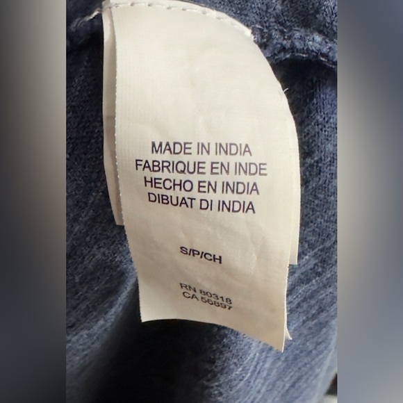 LUCKY BRAND 3/4 SLEEVE RELAXED FIT DENIM LOOK COTTON FEEL HI LO BLOUSE. … - Picture 8 of 9